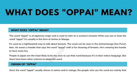 oppai Meaning & Origin .